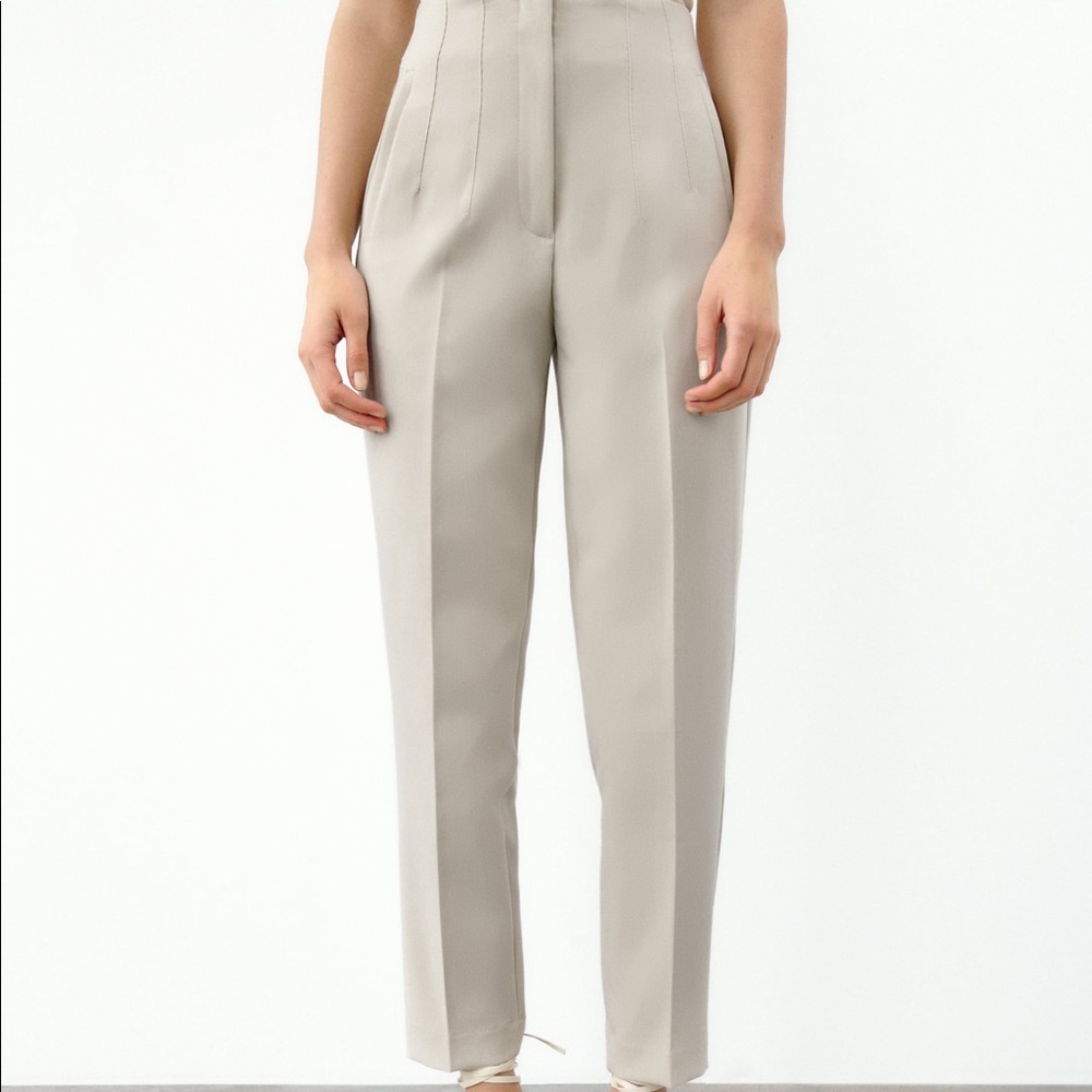 Zara high waisted beige pants